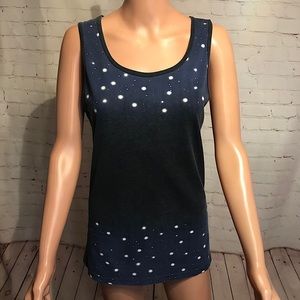 Pull and Bear galaxy tank top size medium blue and black and white